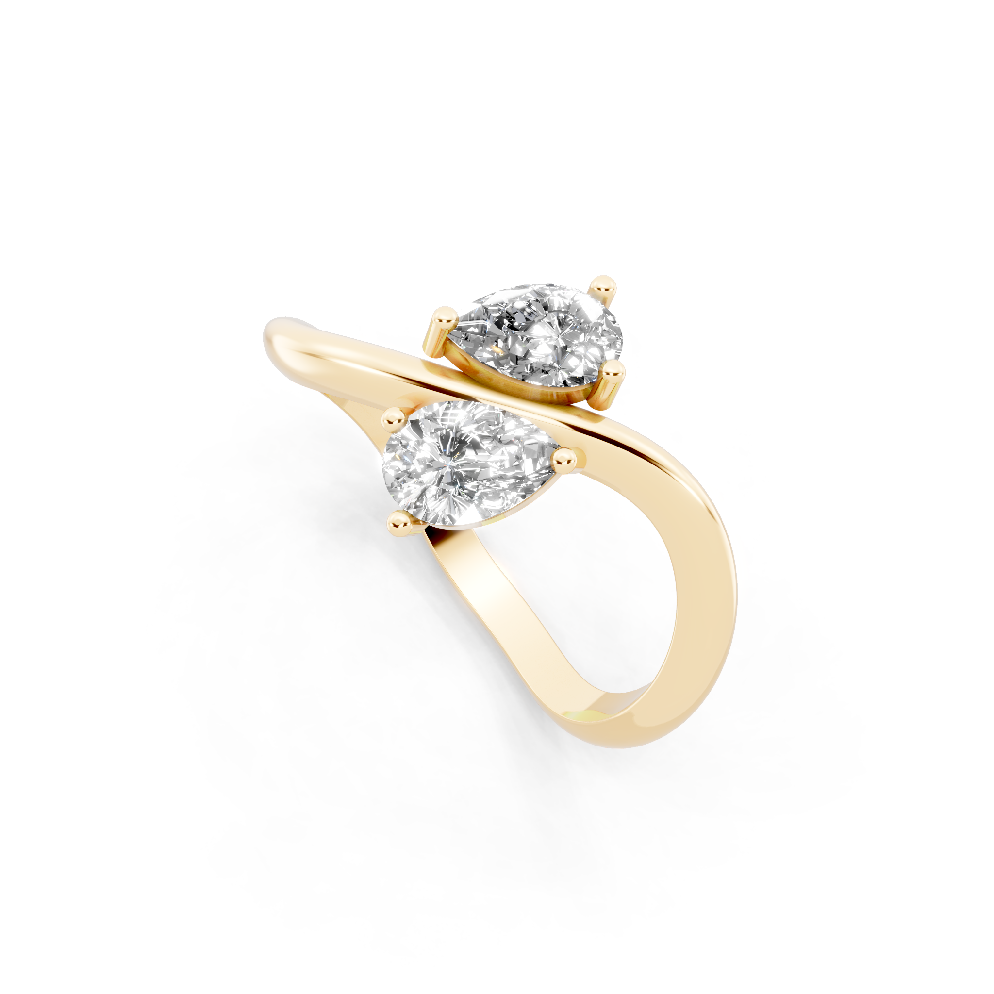 Modern Avelisse Twin Pear Cut Lab Grown Diamond Toi et Moi Ring