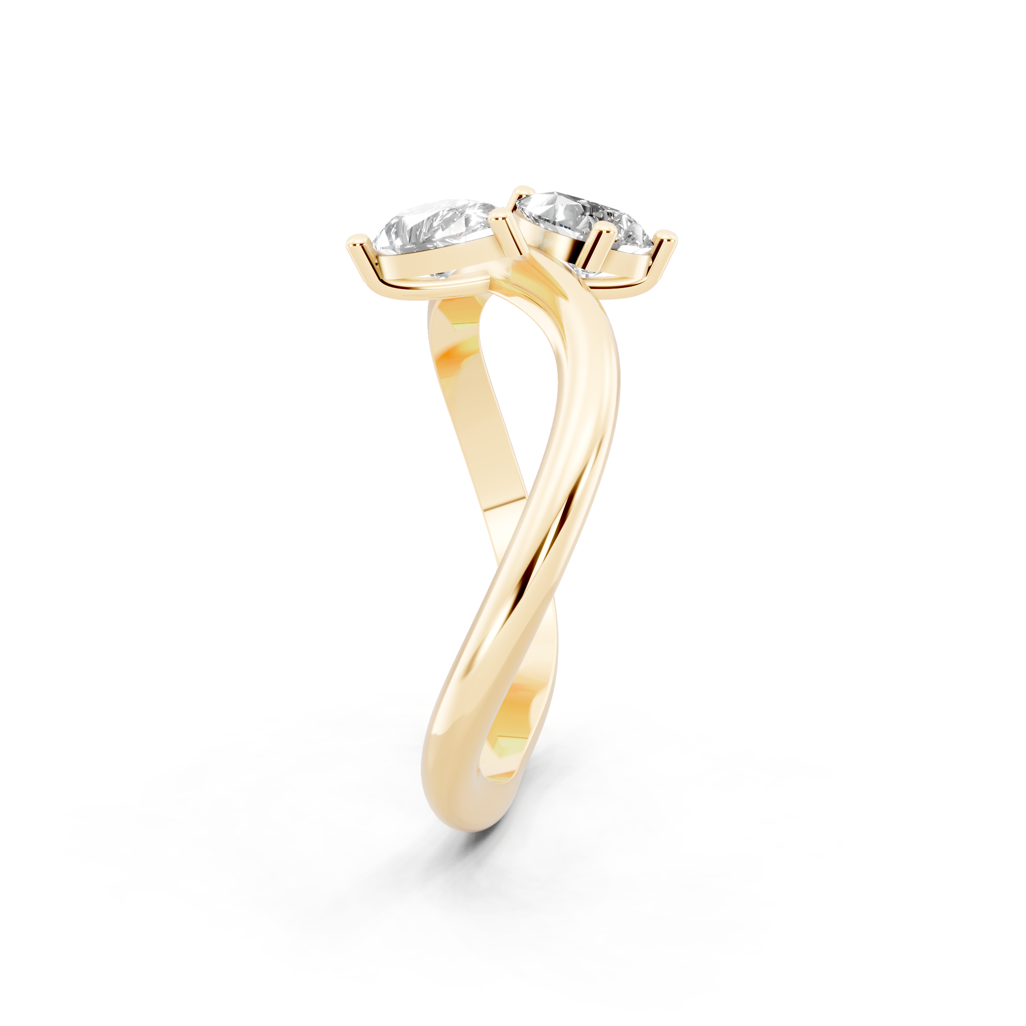 Modern Avelisse Twin Pear Cut Lab Grown Diamond Toi et Moi Ring