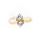 Modern Avelisse Twin Pear Cut Lab Grown Diamond Toi et Moi Ring