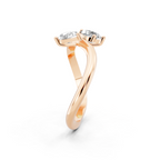 Modern Avelisse Twin Pear Cut Lab Grown Diamond Toi et Moi Ring