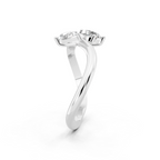 Modern Avelisse Twin Pear Cut Lab Grown Diamond Toi et Moi Ring