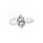 Modern Avelisse Twin Pear Cut Lab Grown Diamond Toi et Moi Ring