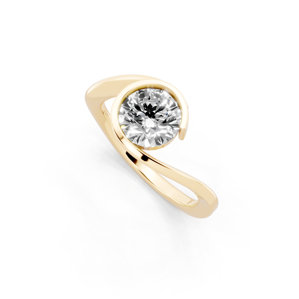 Modern Everyday-Luxury Solitaire Lab Grown Diamond Ring for Girlfriend