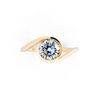 Modern Everyday-Luxury Solitaire Lab Grown Diamond Ring for Girlfriend