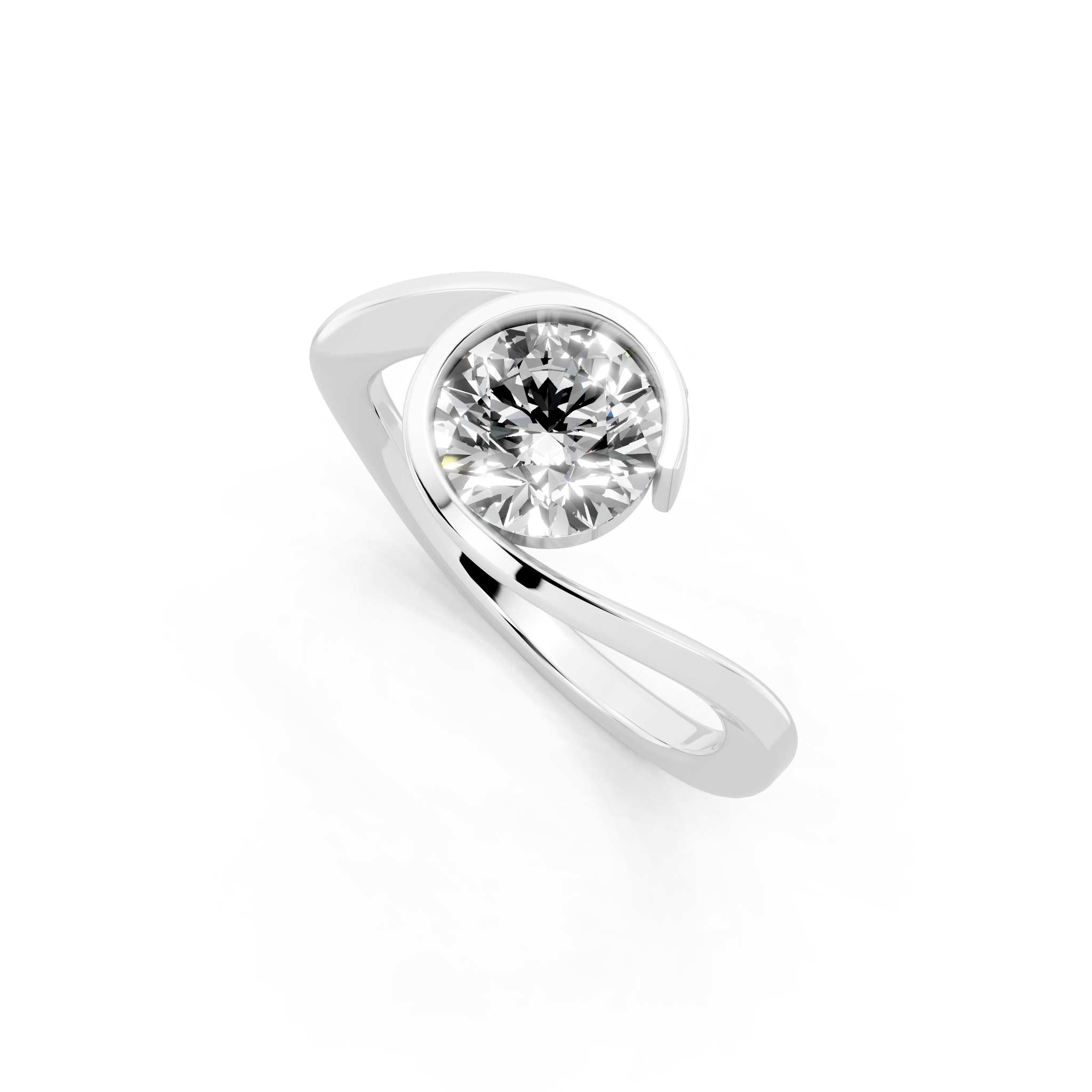 Modern Everyday-Luxury Solitaire Lab Grown Diamond Ring for Girlfriend