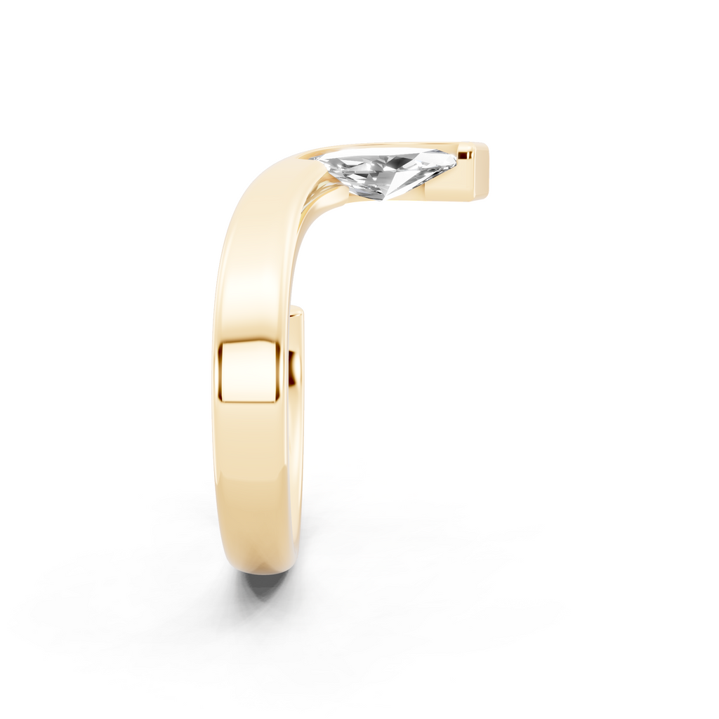 Luxury Marquise Cut Ring in Gold with Contemporary Open Design
