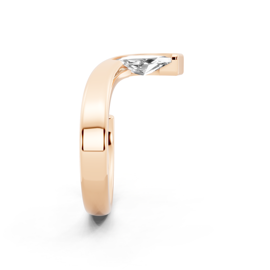 Luxury Marquise Cut Ring in Gold with Contemporary Open Design