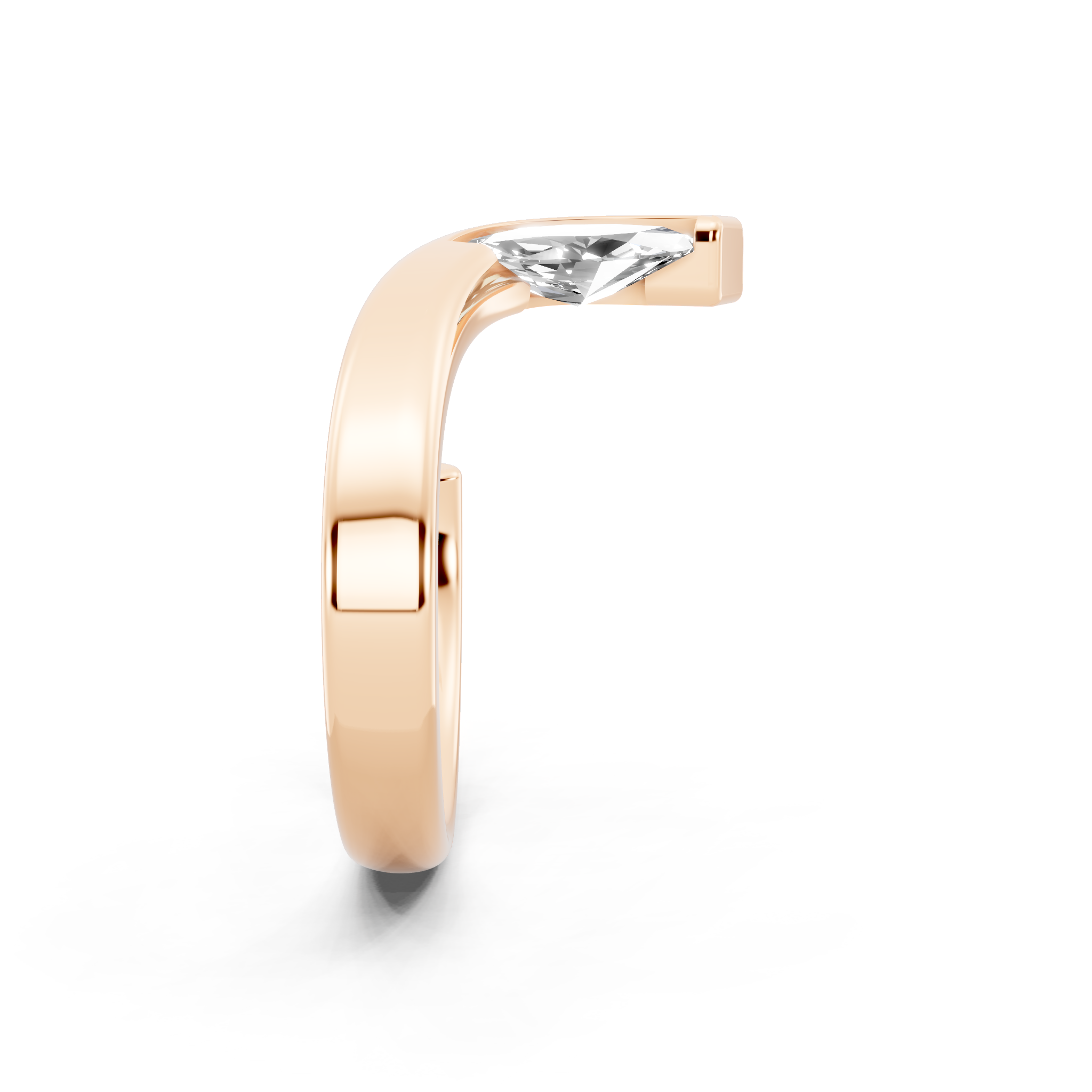 Luxury Marquise Cut Ring in Gold with Contemporary Open Design