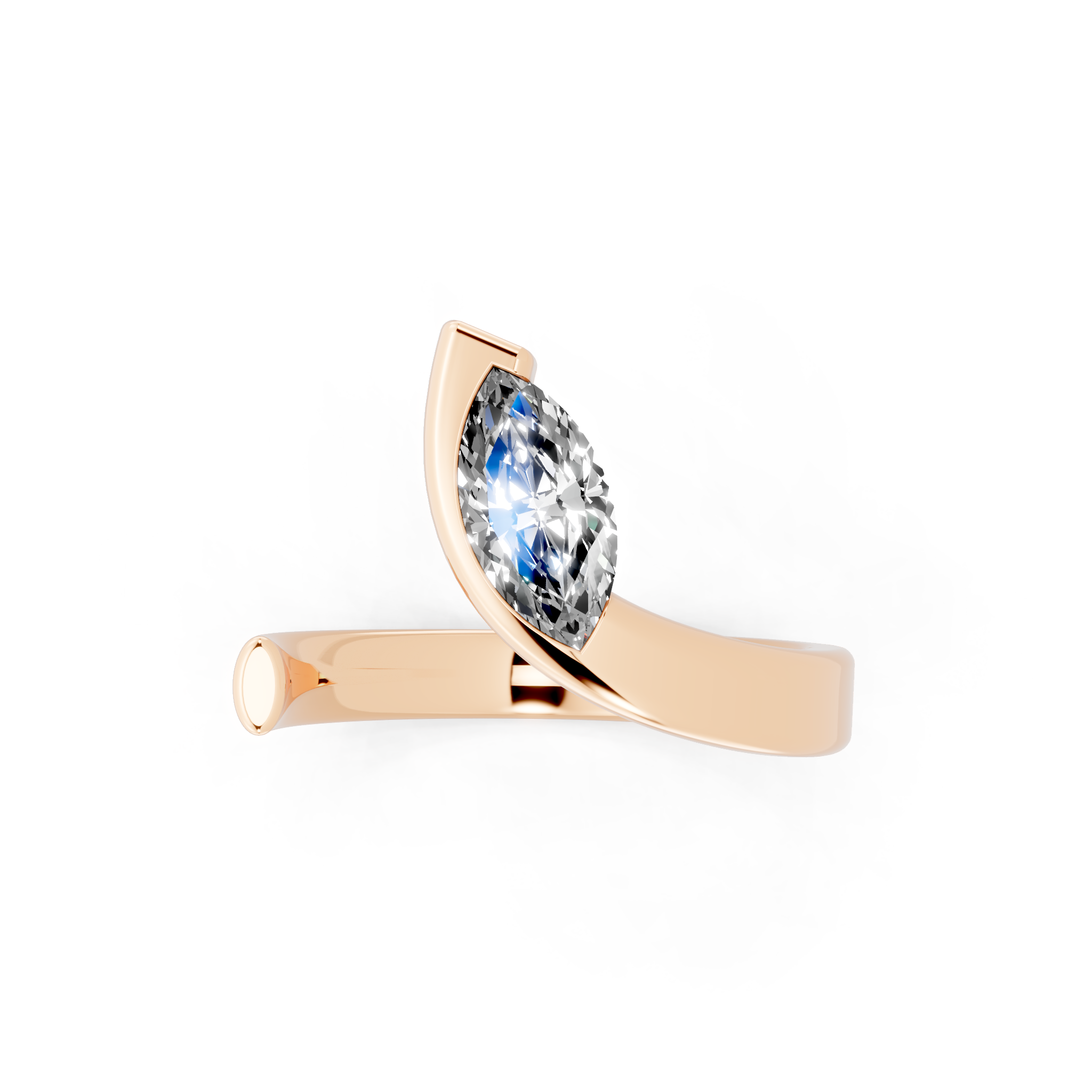 Luxury Marquise Cut Ring in Gold with Contemporary Open Design
