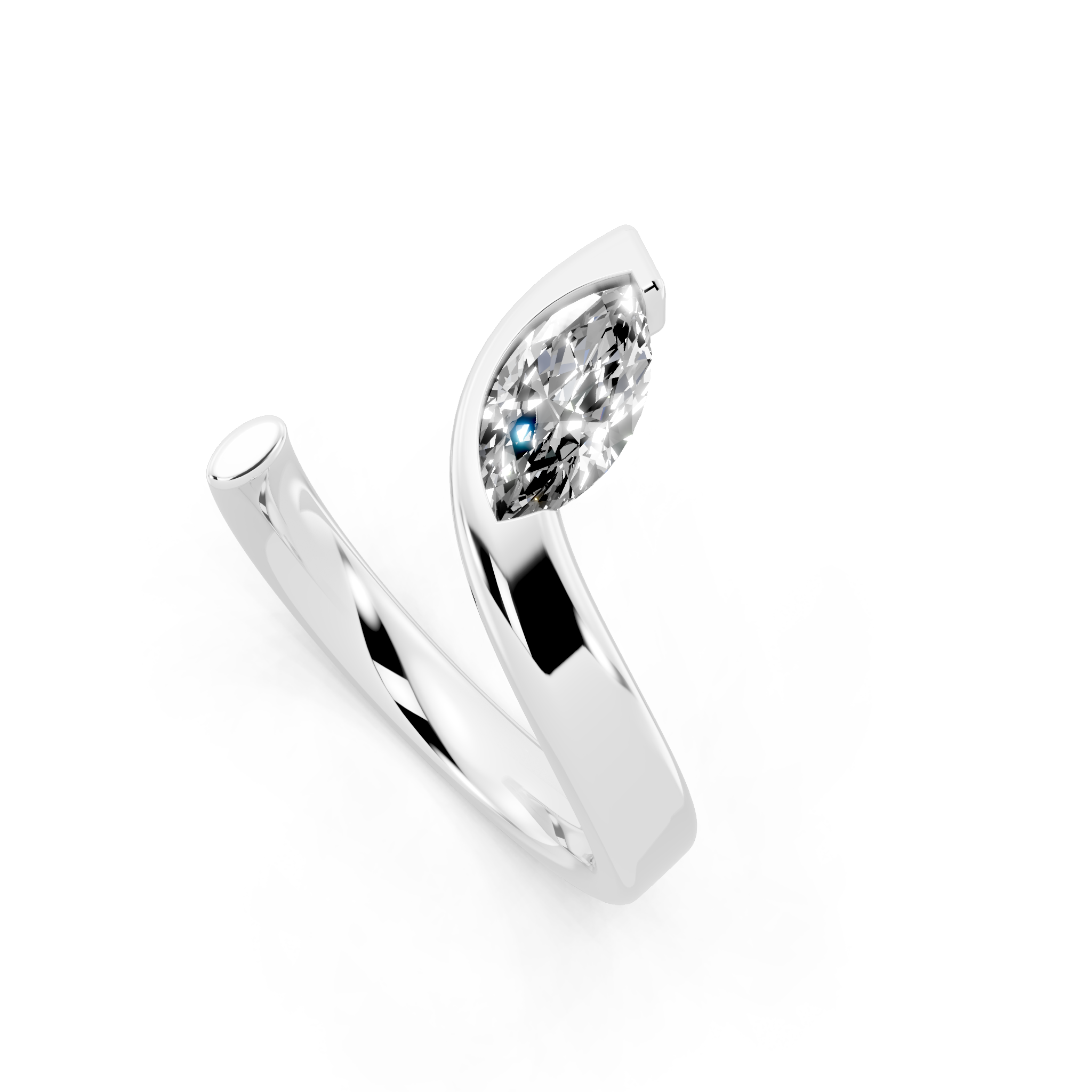 Luxury Marquise Cut Ring in Gold with Contemporary Open Design