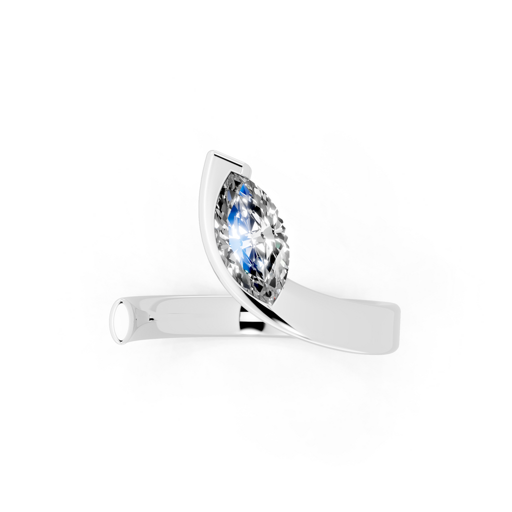Luxury Marquise Cut Ring in Gold with Contemporary Open Design
