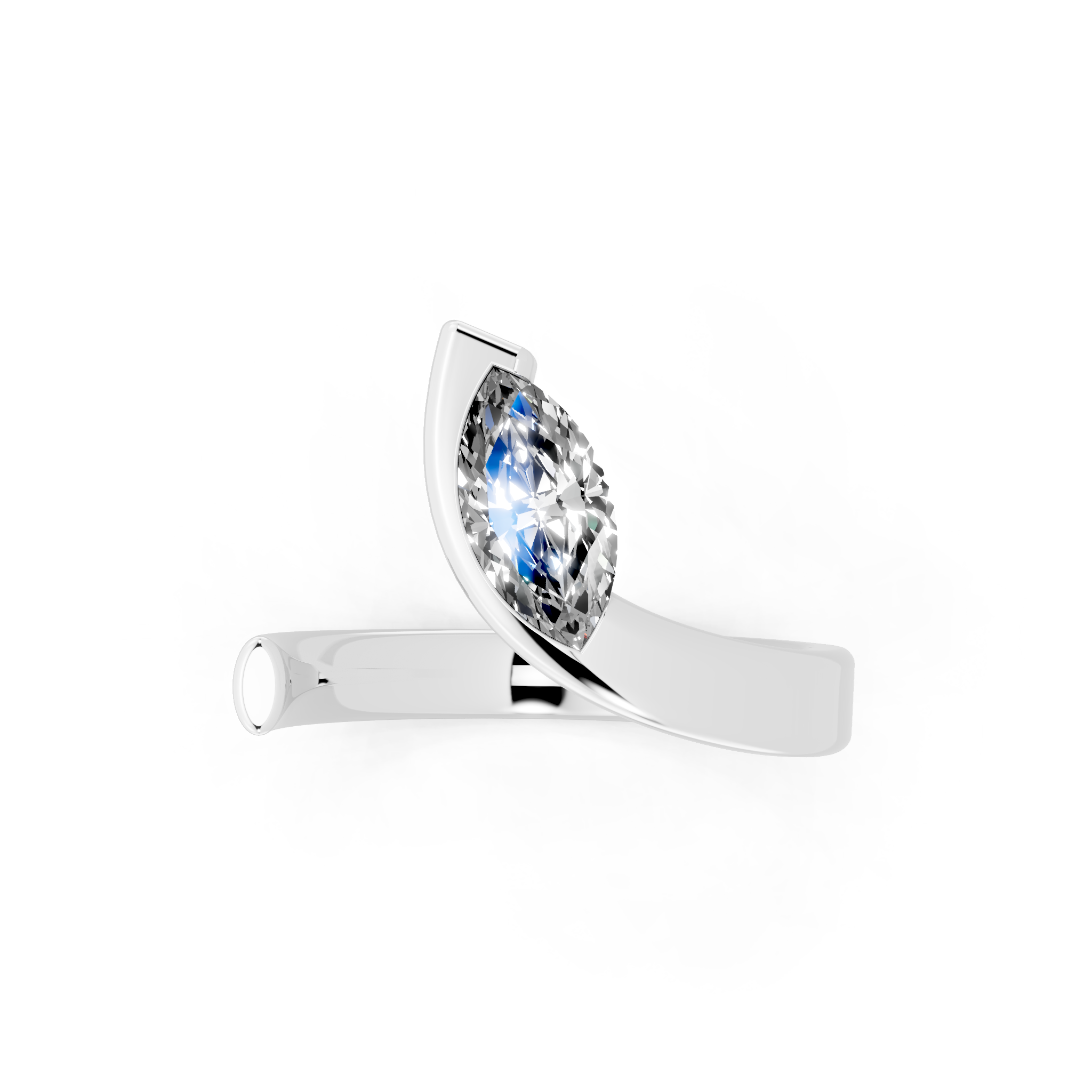 Luxury Marquise Cut Ring in Gold with Contemporary Open Design