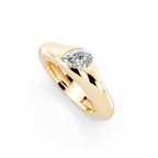 Luxury Pear Cut Lab Grown Stone Ring in Yellow Gold for Everyday Elegance