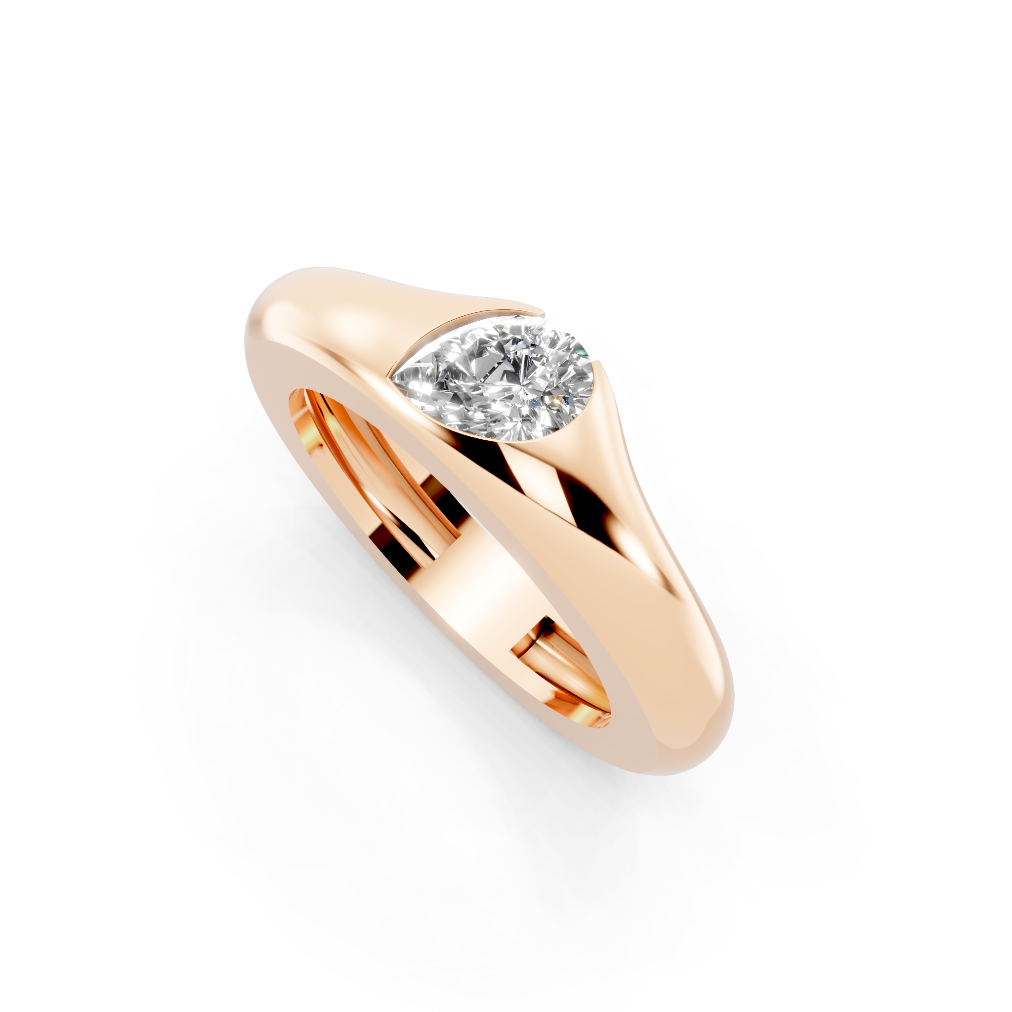 Luxury Pear Cut Lab Grown Stone Ring in Yellow Gold for Everyday Elegance