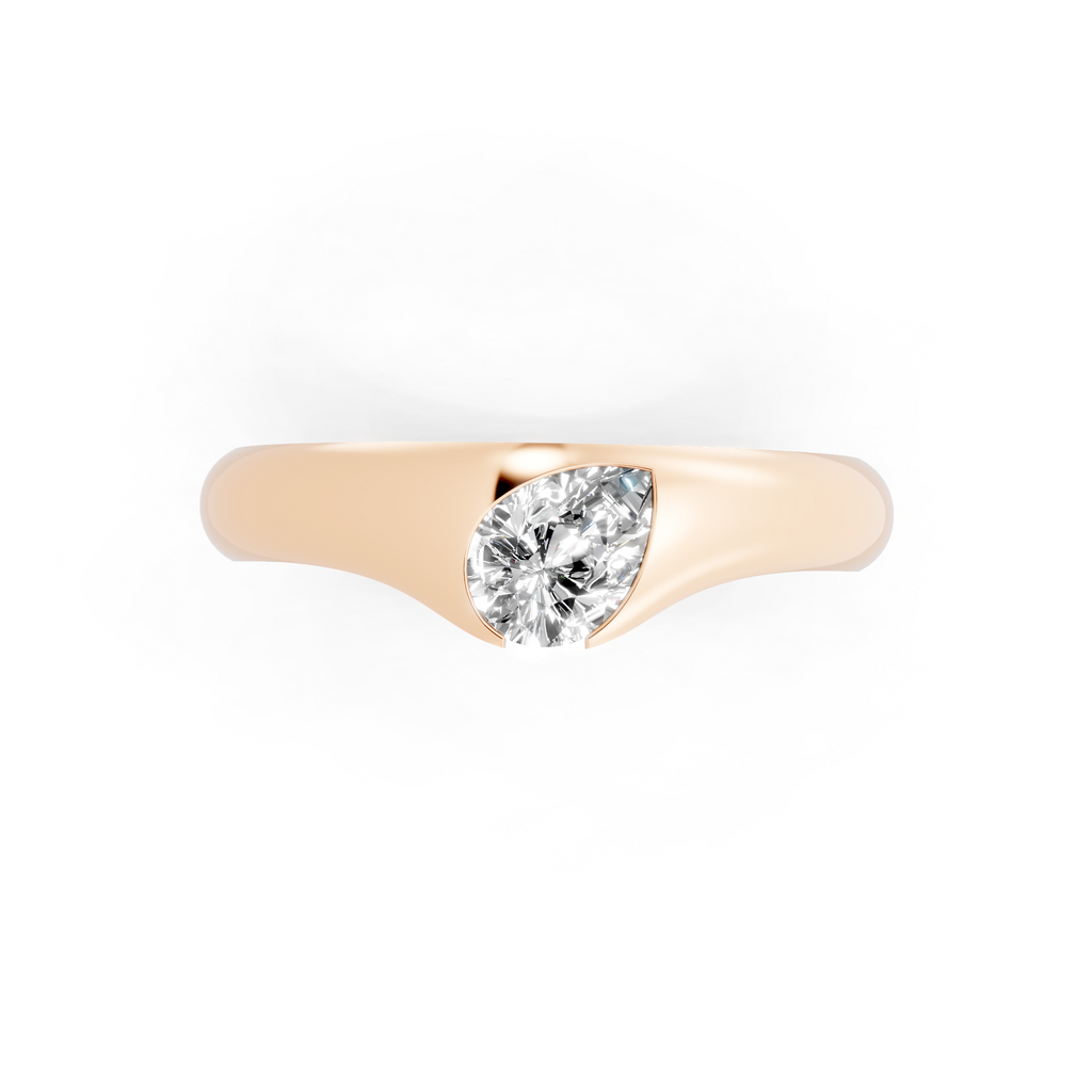 Luxury Pear Cut Lab Grown Stone Ring in Yellow Gold for Everyday Elegance