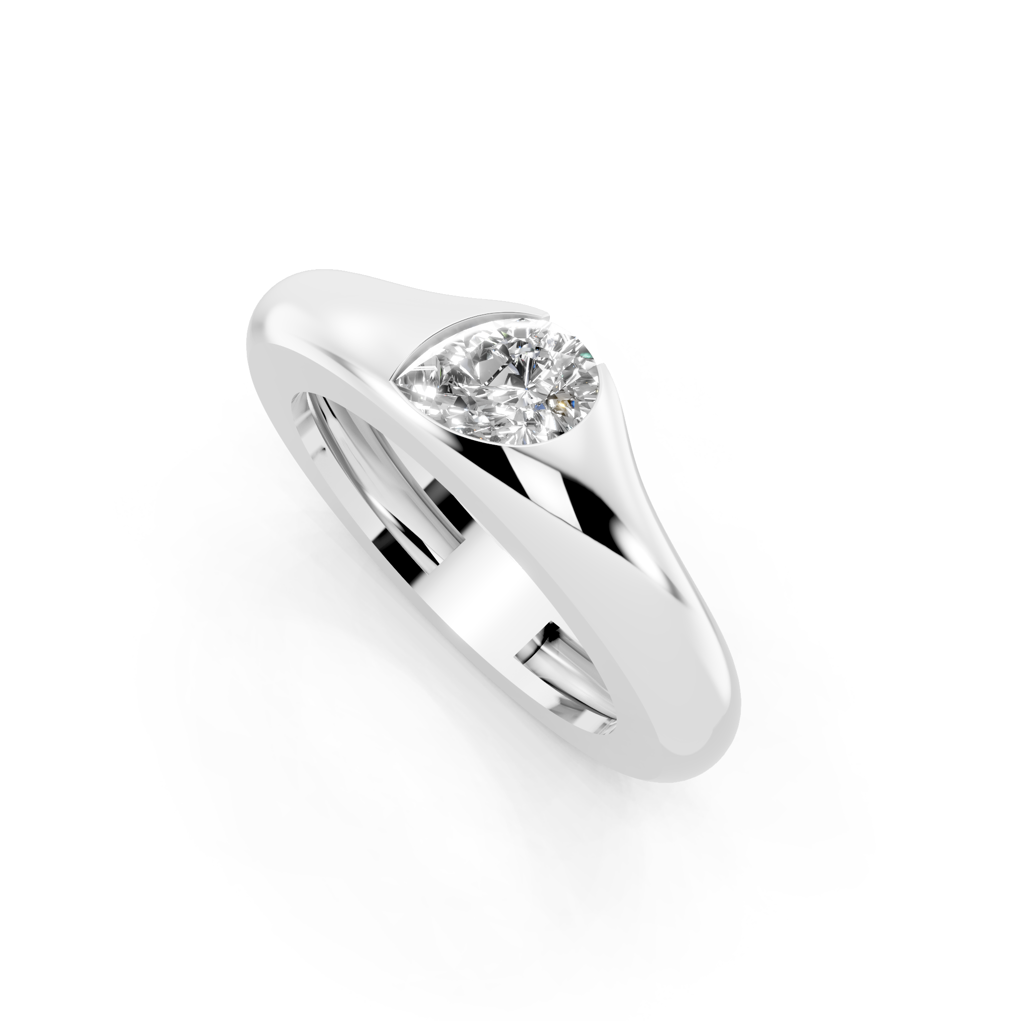 Luxury Pear Cut Lab Grown Stone Ring in Yellow Gold for Everyday Elegance