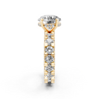 Aurelle Round Lab Grown Diamond Ring in Yellow, White, Rose Gold Tone