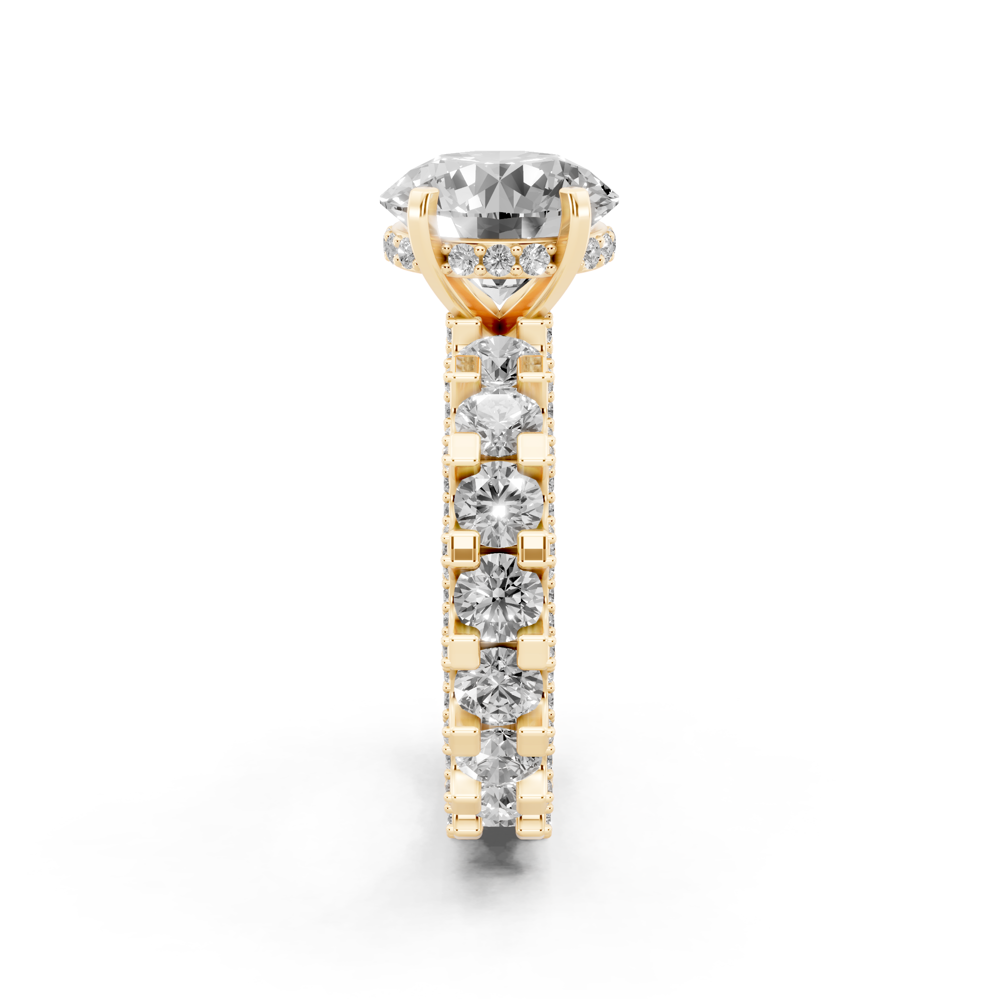 Aurelle Round Lab Grown Diamond Ring in Yellow, White, Rose Gold Tone