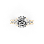 Aurelle Round Lab Grown Diamond Ring in Yellow, White, Rose Gold Tone