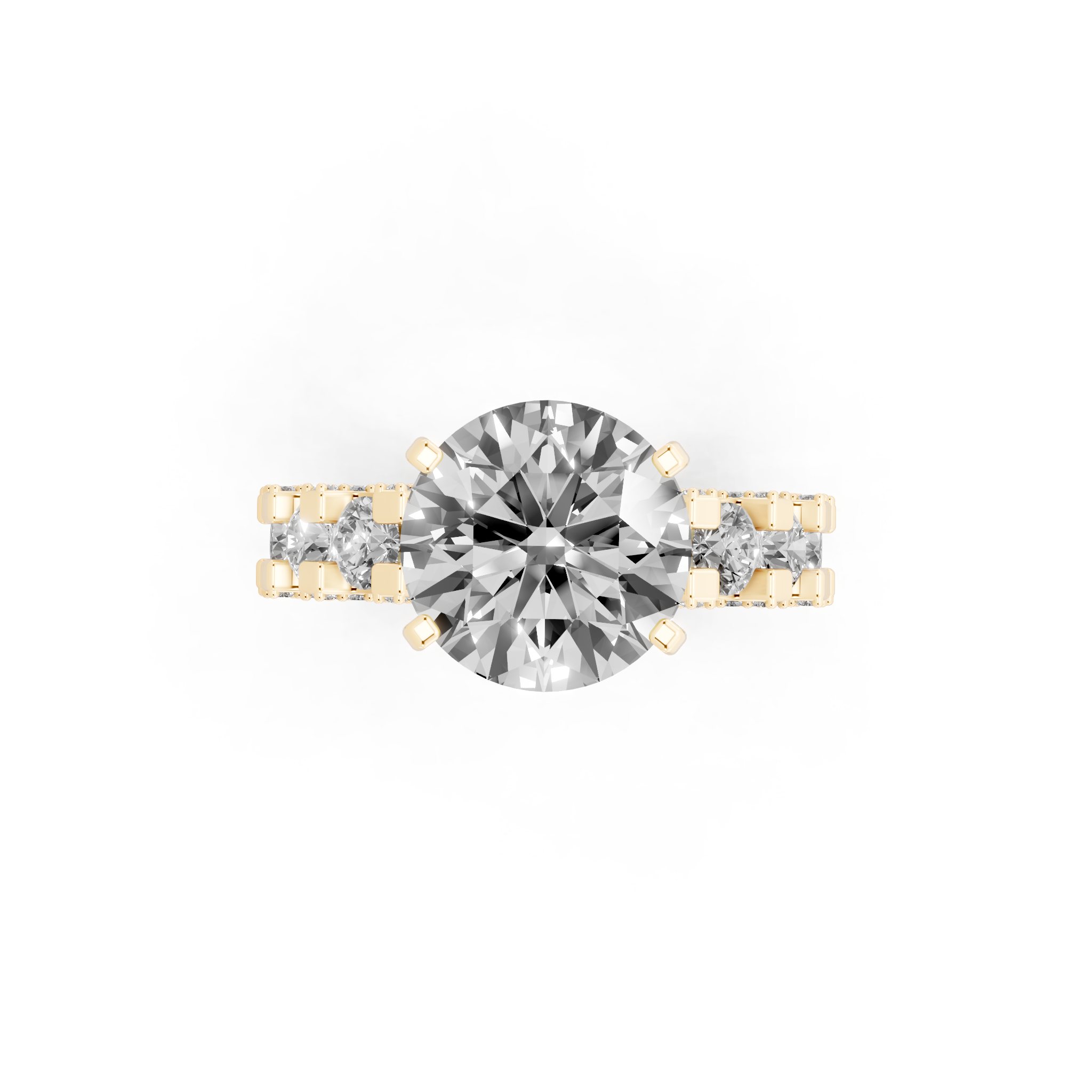 Aurelle Round Lab Grown Diamond Ring in Yellow, White, Rose Gold Tone