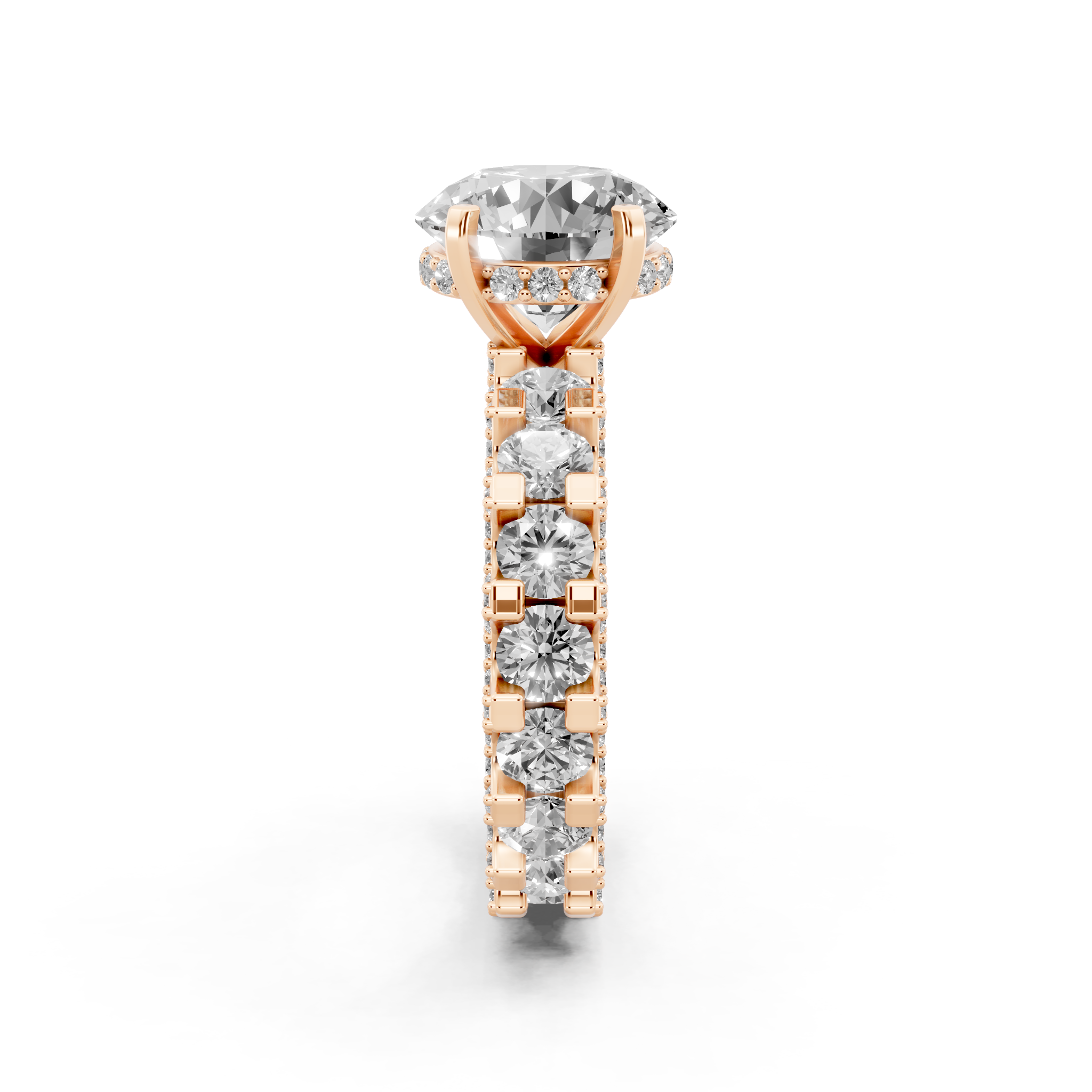 Aurelle Round Lab Grown Diamond Ring in Yellow, White, Rose Gold Tone