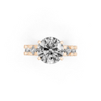 Aurelle Round Lab Grown Diamond Ring in Yellow, White, Rose Gold Tone