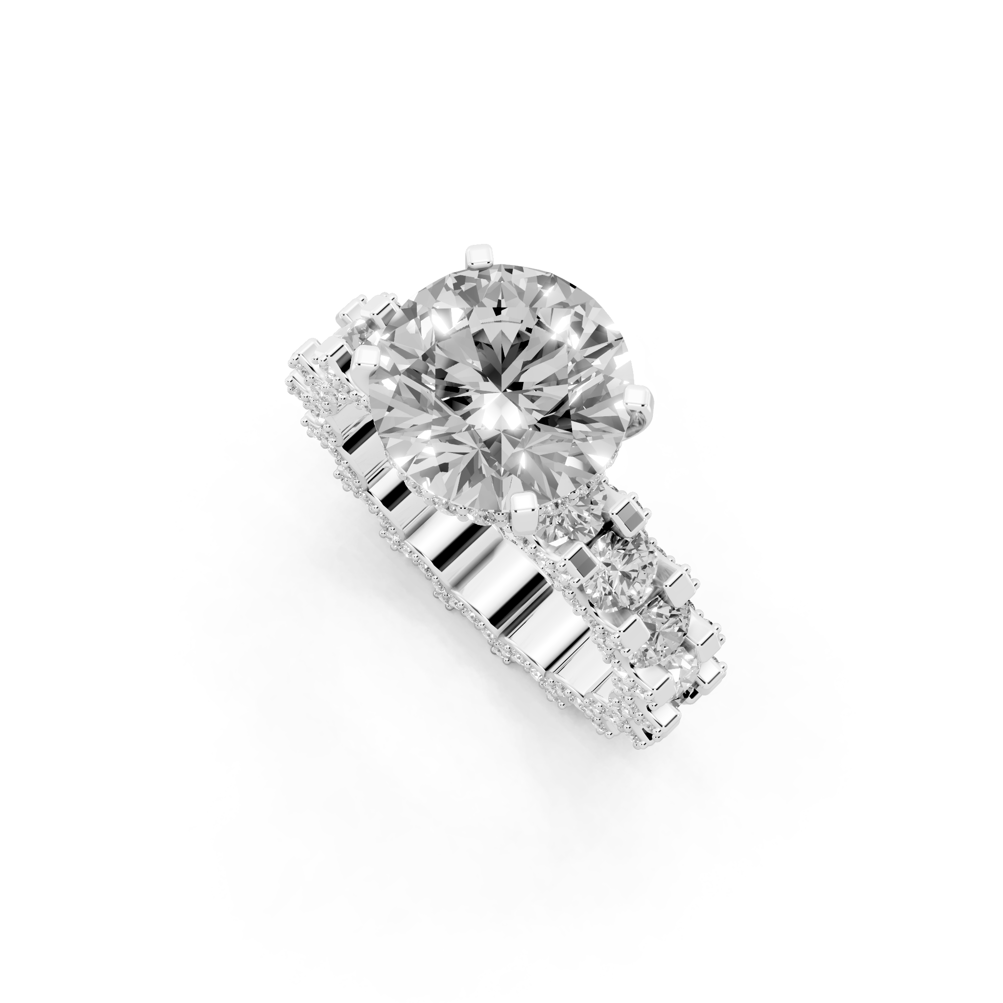 Aurelle Round Lab Grown Diamond Ring in Yellow, White, Rose Gold Tone