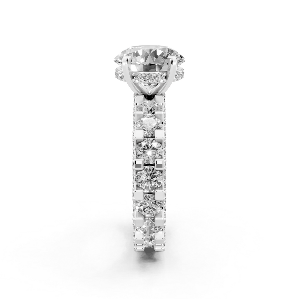 Aurelle Round Lab Grown Diamond Ring in Yellow, White, Rose Gold Tone