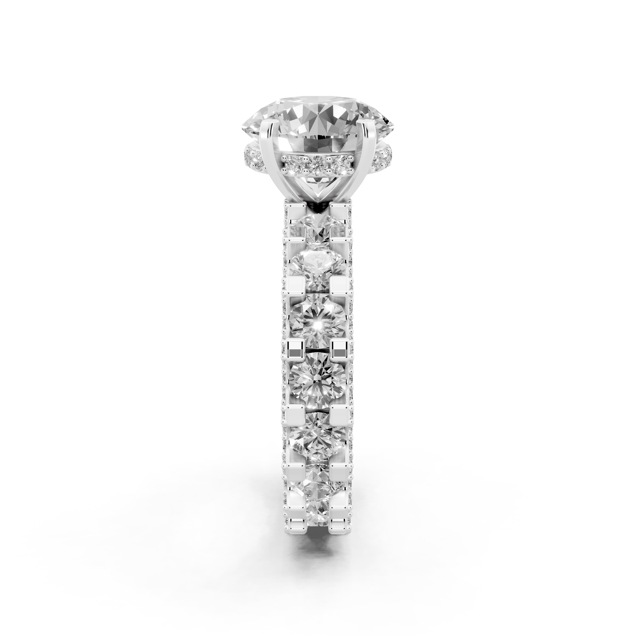 Aurelle Round Lab Grown Diamond Ring in Yellow, White, Rose Gold Tone