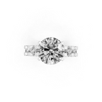 Aurelle Round Lab Grown Diamond Ring in Yellow, White, Rose Gold Tone