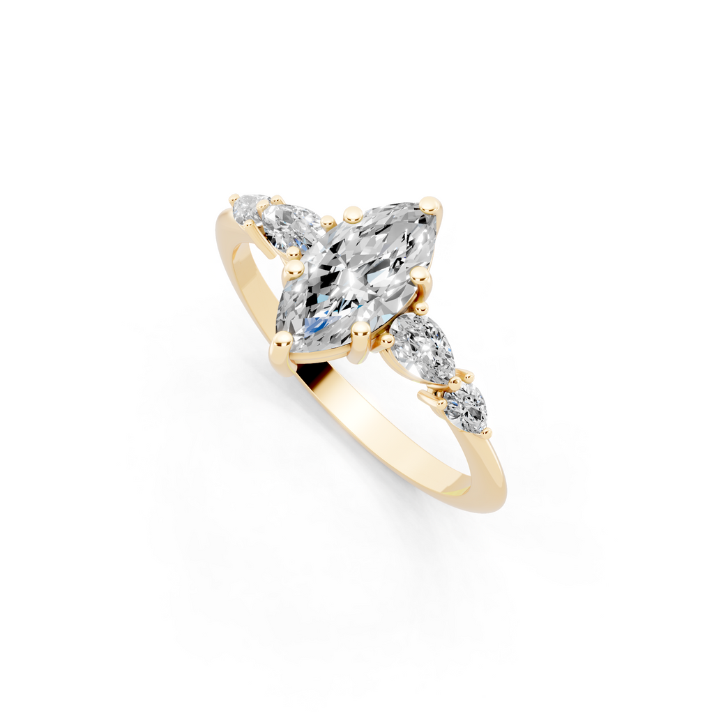 Romantic Bloom Style Marquise Lab Grown Diamond Ring for Everyday Luxury