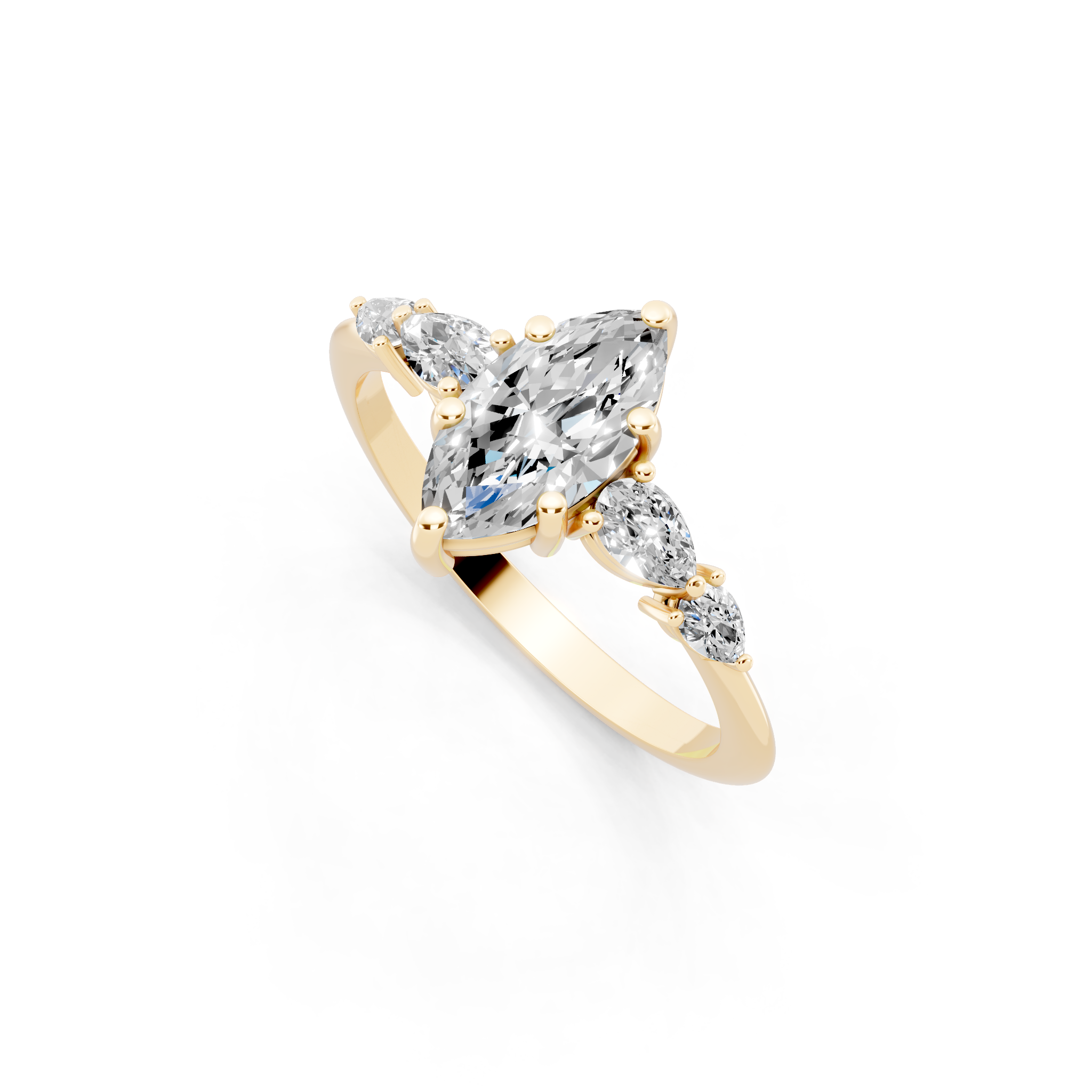 Romantic Bloom Style Marquise Lab Grown Diamond Ring for Everyday Luxury