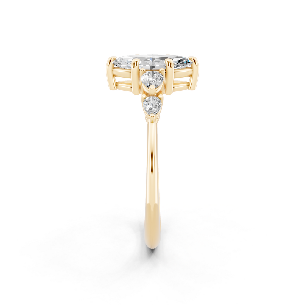 Romantic Bloom Style Marquise Lab Grown Diamond Ring for Everyday Luxury