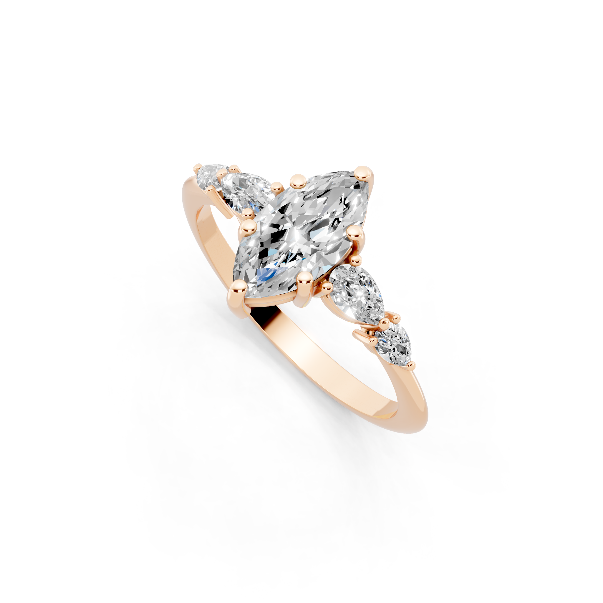 Romantic Bloom Style Marquise Lab Grown Diamond Ring for Everyday Luxury
