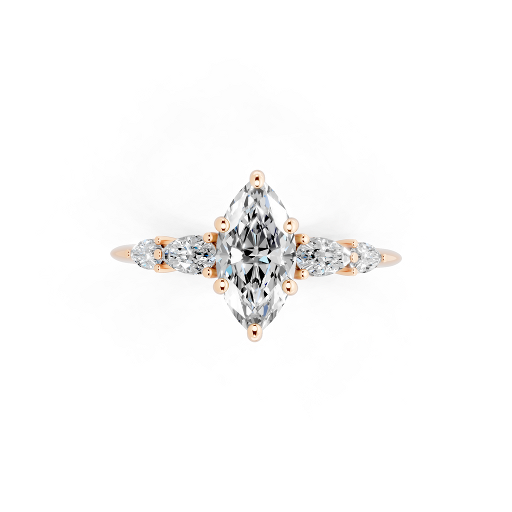 Romantic Bloom Style Marquise Lab Grown Diamond Ring for Everyday Luxury