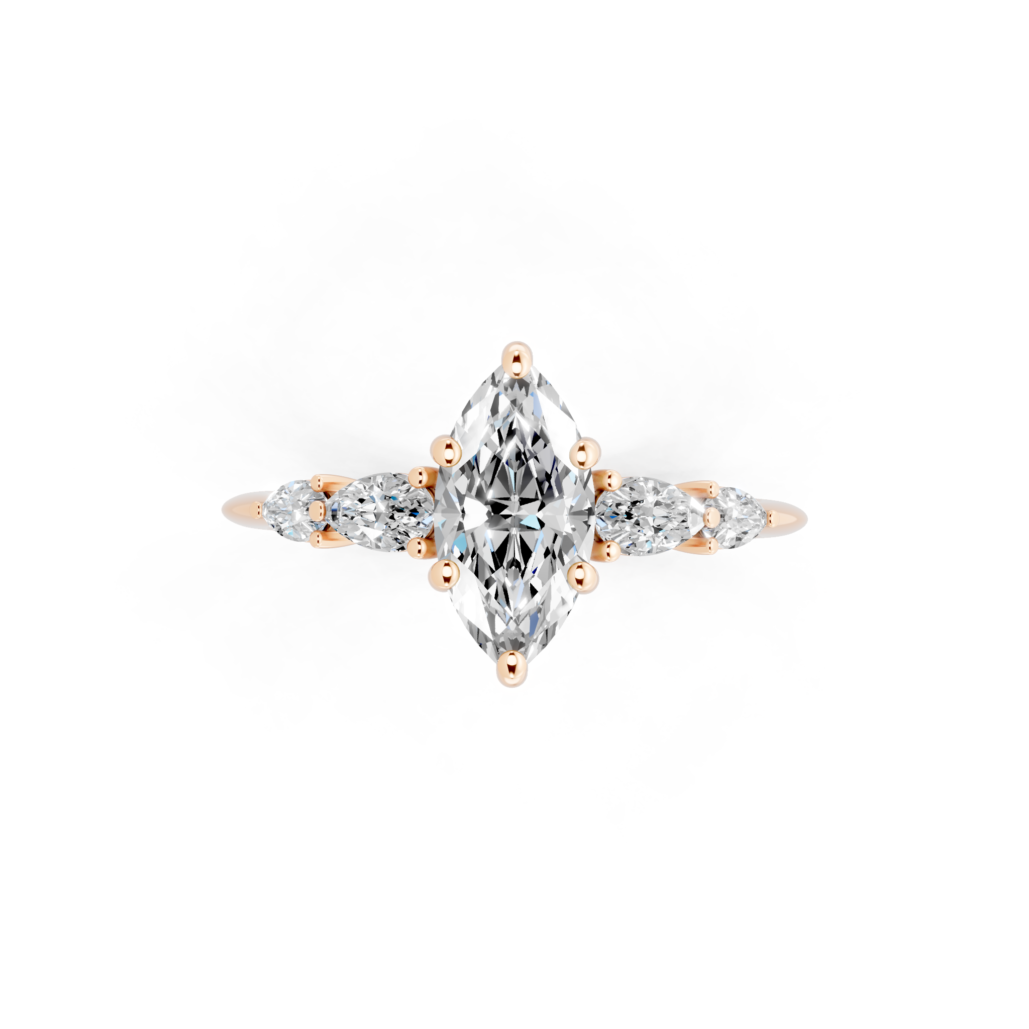 Romantic Bloom Style Marquise Lab Grown Diamond Ring for Everyday Luxury