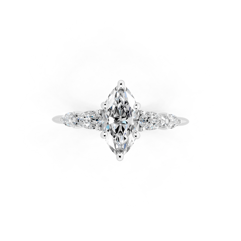 Romantic Bloom Style Marquise Lab Grown Diamond Ring for Everyday Luxury
