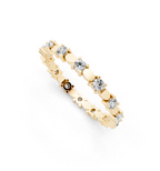 Minimalist Round Cut Lab Grown Diamond Oval Band Ring for Her