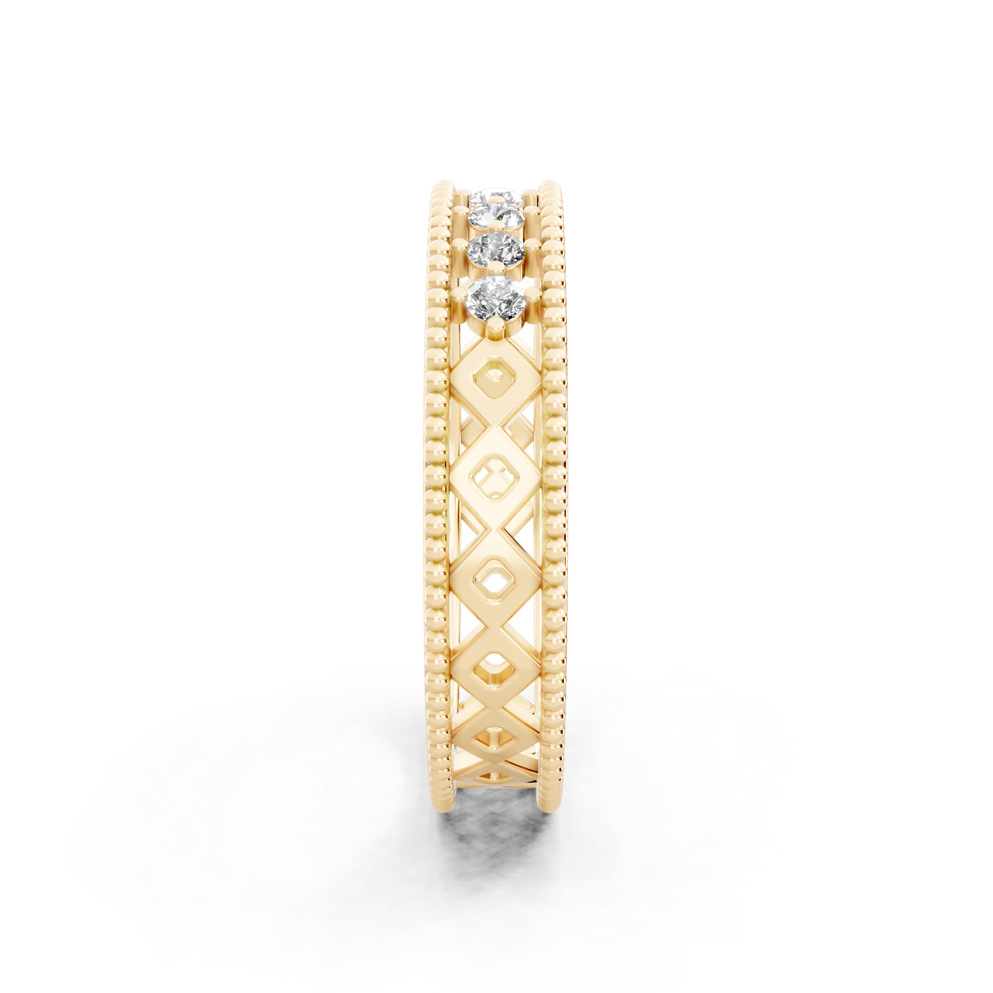 Vintage Inspired Round Cut Lab Grown Diamond Band Ring for Special Occasion