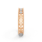 Vintage Inspired Round Cut Lab Grown Diamond Band Ring for Special Occasion
