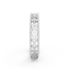 Vintage Inspired Round Cut Lab Grown Diamond Band Ring for Special Occasion