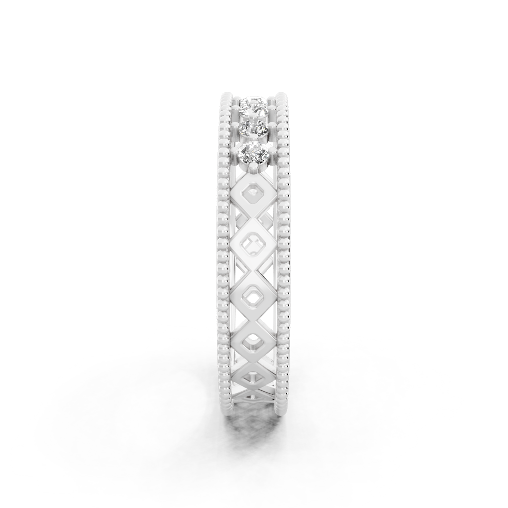 Vintage Inspired Round Cut Lab Grown Diamond Band Ring for Special Occasion
