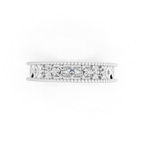 Vintage Inspired Round Cut Lab Grown Diamond Band Ring for Special Occasion