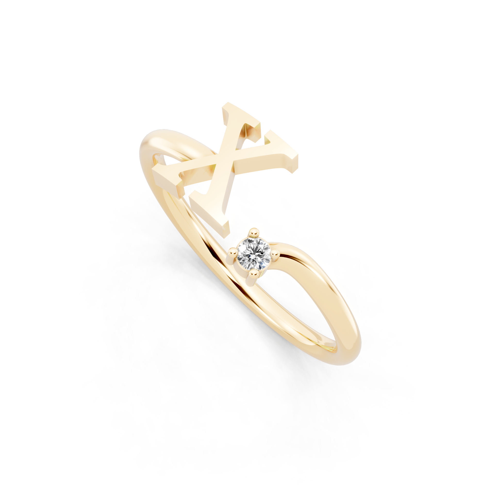 Elegant Cross Design Cocktail Ring with Brilliant Round Cut Lab Created Diamond
