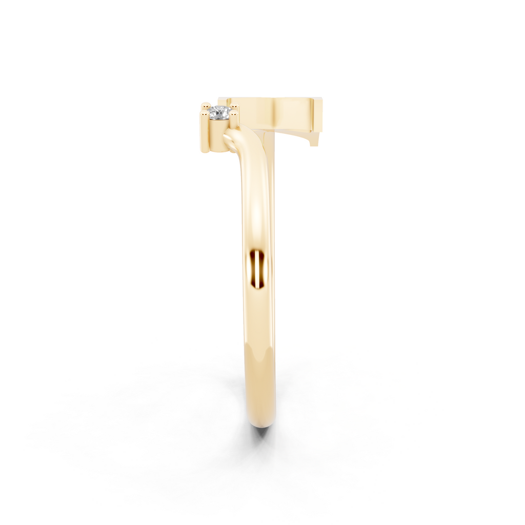 Elegant Cross Design Cocktail Ring with Brilliant Round Cut Lab Created Diamond