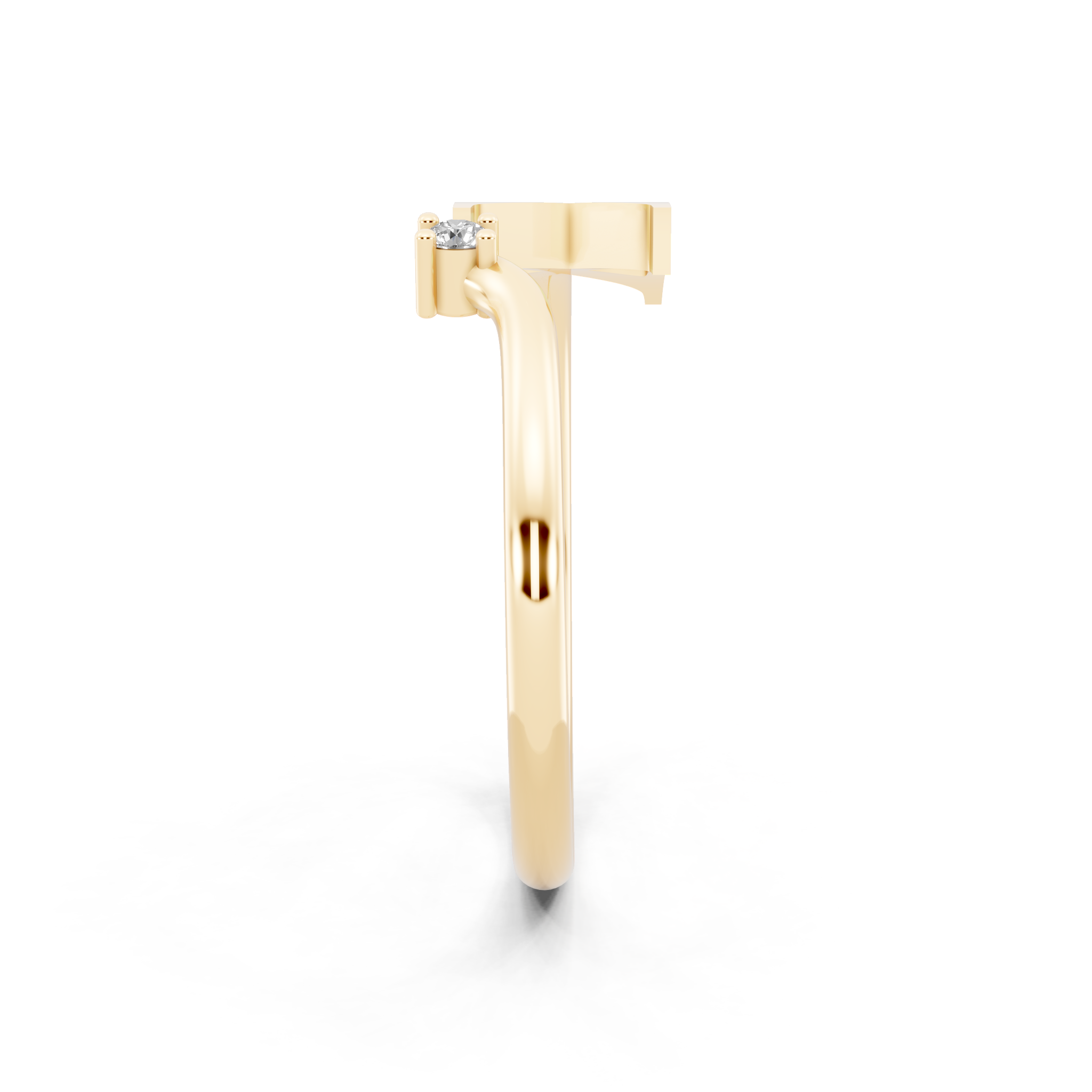 Elegant Cross Design Cocktail Ring with Brilliant Round Cut Lab Created Diamond