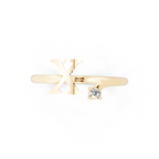 Elegant Cross Design Cocktail Ring with Brilliant Round Cut Lab Created Diamond