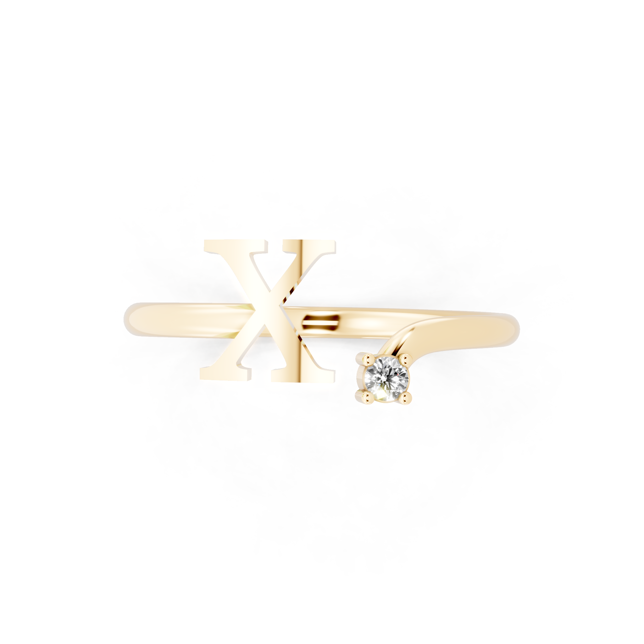 Elegant Cross Design Cocktail Ring with Brilliant Round Cut Lab Created Diamond