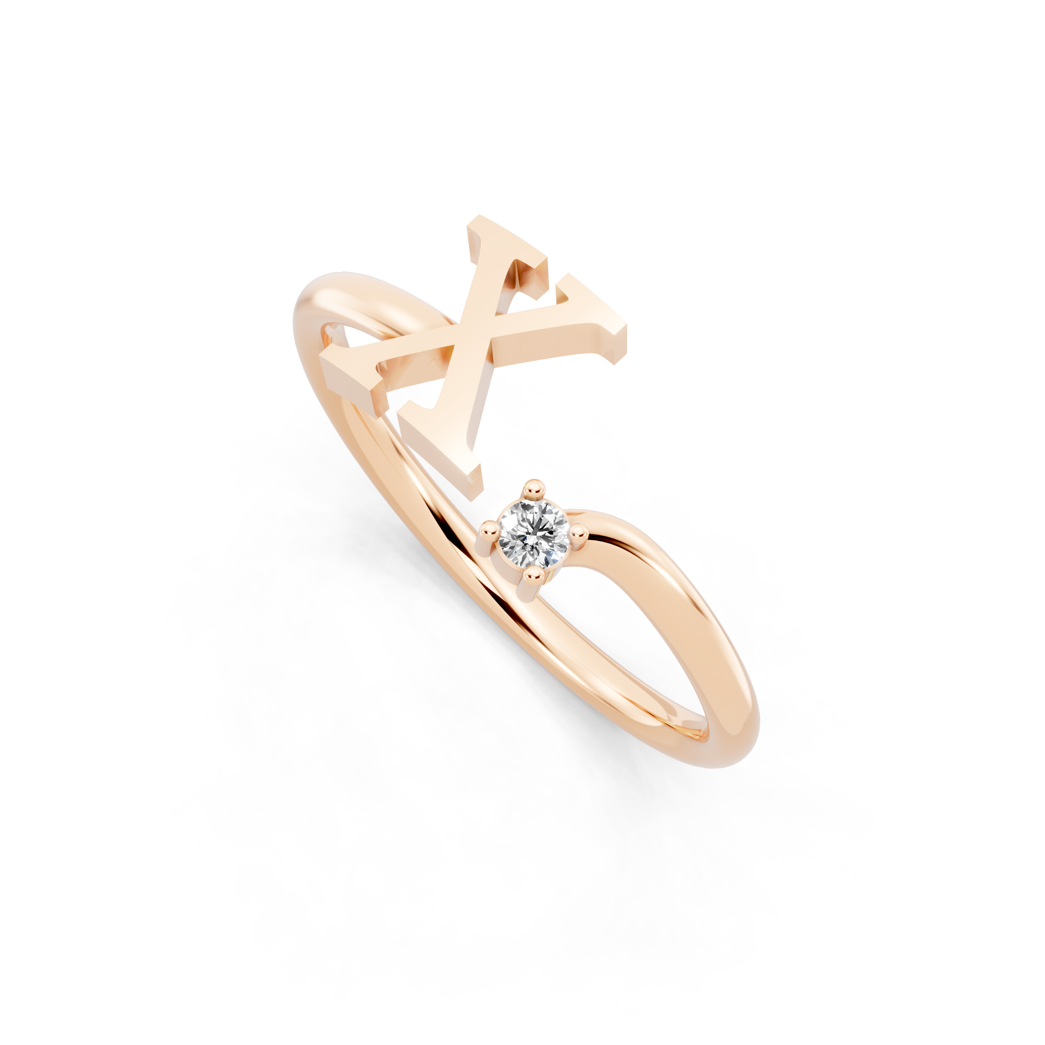 Elegant Cross Design Cocktail Ring with Brilliant Round Cut Lab Created Diamond