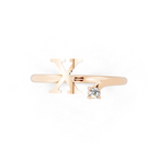 Elegant Cross Design Cocktail Ring with Brilliant Round Cut Lab Created Diamond